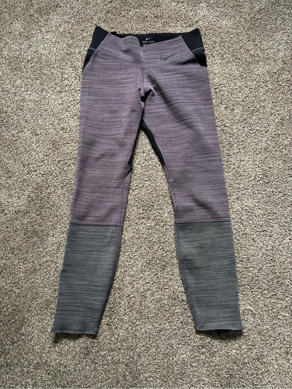 Nike Womens Purple & Gray Dri-FIT Leggings